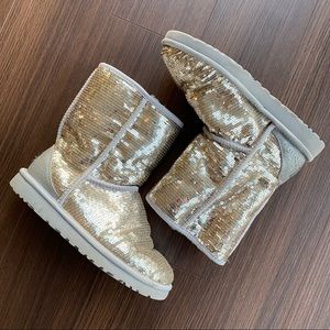 UGG Gold Sequin Winter Snow Boots Size 7